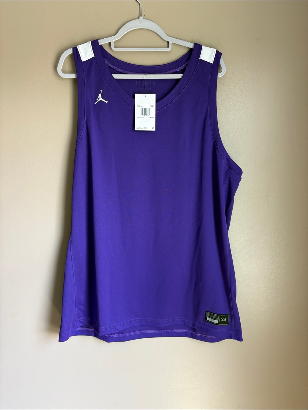Jordan Purple Basketball Tank Top with White Accents